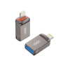 Адаптер XO USB - Lightning (F/M) Grey (NB281A-IA.tranish)