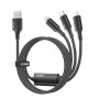 Кабель Essager Simple 3 in 1 USB - MicroUSB+USB Type-C+Lightning (M/M), 100W, 1.2 м Black (EXCMTL-JJ01-P)