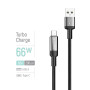Кабель ColorWay USB - USB Type-C (M/M), braided wire, 6А, 2 м, Black (CW-CBUC097-BK)
