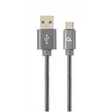 Кабель Cablexpert (CC-USB2S-AMCM-2M-BG) USB 2.0 A - USB Type-C, преміум, 2м, сірий