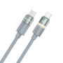 Кабель ColorWay USB Type-C - USB Type-C (M/M), warm light, 3А, 1 м, Grey (CW-CBPDCC092-GR)
