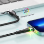 Кабель Essager Colorful LED USB - Lightning (M/M), 1 м Black (EXCL-XCD01)