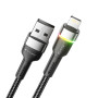 Кабель Essager Colorful LED USB - Lightning (M/M), 1 м Black (EXCL-XCD01)