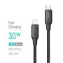 Кабель ColorWay USB Type-C - Lightning (M/M), TPE embossed, 3А, 1 м, Black (CW-CBPDCL101-BK)