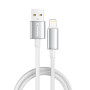 Кабель ColorWay USB - Lightning (M/M), zinc alloy braided, 3А, 1 м, White (CW-CBUL098-WT)