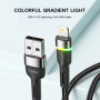Кабель Essager Colorful LED USB - Lightning (M/M), 1 м Black (EXCL-XCD01)