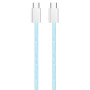 Кабель ColorWay USB Type-C + USB Type-C (M/M), 3.0 А, 1 м, Blue (CW-CBPDCC061-BL)