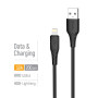 Кабель ColorWay USB - Lightning (M/M), textured PVC, 3А, 2 м, Black (CW-CBUL095-BK)