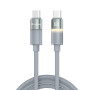 Кабель ColorWay USB Type-C - USB Type-C (M/M), warm light, 3А, 1 м, Grey (CW-CBPDCC092-GR)