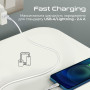 Кабель Promate USB - Lightning (M/M), 2.4 A, 1.2 м, PowerLine-Ai120 White
