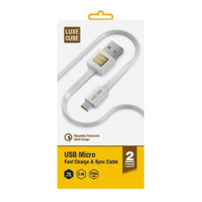 Кабель Luxe Cube Flat USB-microUSB, 1м, белый (2231252967010)