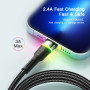 Кабель Essager Colorful LED USB - Lightning (M/M), 1 м Black (EXCL-XCD01)