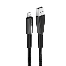 Кабель ColorWay USB-Lightning, 2.4А, 1м, Zinc Alloy + Led, Black (CW-CBUL035-BK)
