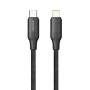 Кабель ColorWay USB Type-C - Lightning (M/M), TPE embossed, 3А, 1 м, Black (CW-CBPDCL101-BK)