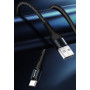 Кабель ColorWay USB-USB Type-C, nylon, 2.4А, 1м, Black (CW-CBUC045-BK)
