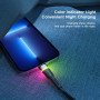 Кабель Essager Colorful LED USB - Lightning (M/M), 1 м Black (EXCL-XCD01)
