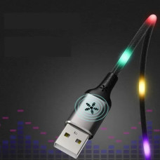 Кабель Remax RC-133i EL Luminous (Sound-Activated) USB - Lightning, 1м Black (6954851297567)