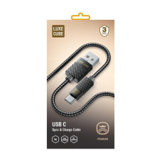 Кабель Luxe Cube Premium USB-USB Type C, 1м, серый (8889996899667)