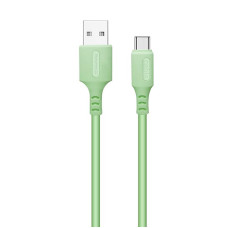 Кабель ColorWay USB-USB Type-C, soft silicone, 2.4А, 1м, Green (CW-CBUC042-GR)