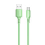 Кабель ColorWay USB-USB Type-C, soft silicone, 2.4А, 1м, Green (CW-CBUC042-GR)