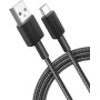 Кабель Anker 322 USB-A - USB-C, 0.9 м, Black (A81H5G11)