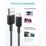 Кабель Anker 322 USB-A - USB-C, 0.9 м, Black (A81H5G11)