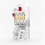Кабель Cablexpert (CC-USB2-AM31-1M-G) USB BM - Lightning/MicroUSB/USB-C, 1м, золотистий