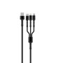 Кабель ColorWay USB-Lightning+MicroUSB+USB-C, 1.2м, Dark Grey (CW-CBU3003-GR)