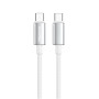 Кабель ColorWay USB Type-C - USB Type-C (M/M), zinc alloy braided, 5А, 1 м, White (CW-CBPDCC098-WT)