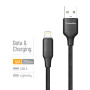 Кабель ColorWay USB - Lightning (M/M), TPE embossed, 3А, 2 м, Black (CW-CBUL102-BK)