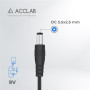 Кабель живлення ACCLAB USB to DC, 5,5х2,1 мм, 9V, 1A, 1 м Black (1283126552830)