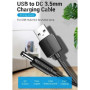 Кабель Vention USB-DC 3.5mm, 0.5m, Black (CEXBD)