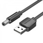 Кабель Vention USB-DC 5.5mm, 0.5m, Black (CEYBD)