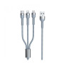 Кабель Remax Jany Series 3в1 USB to Type-C/Lightning/Micro-USB Silver (RC-124TH)