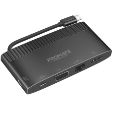 Концентратор USB Type-C Promate MediaHub-C6 6 in 1 Black
