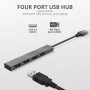 Концентратор Trust Halyx Aluminium USB-А Grey (23786)
