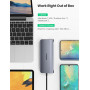 Концентратор USB Type-C Ugreen CM179 3xUSB 3.0 + HDMI + VGA + RJ45 1000M Ethernet + Cardreader + 3.5 мм, Gray (80133)