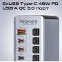 USB-хаб Promate GegaTower-60w USB Type-C Grey