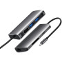 Концентратор USB-C ProLogix (PR-WUC-105B) 7 in 1 USB3.1 Type C to HDMI+2*USB3.0+PD+Lan+TF+SD HUB
