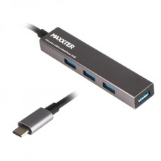 Концентратор USB Type-C Maxxter 4хUSB3.0 Dark Grey (HU3C-4P-02)