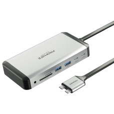 Концентратор USB Type-C Promate VersaHub 13 in 1 Grey