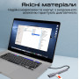 Концентратор USB Type-C Promate LinkHub-5x 5 in 1 Grey