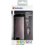 Концентратор USB-C Verbatim USB-C/3хUSB3.0/HDMI/SD/mSD/RJ45 (49142), Silver/Black