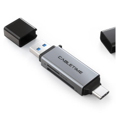 Кард-рідер Cabletime USB3.0 A + USB TYPE C, SD/TF, 5Gbps (CB46G)
