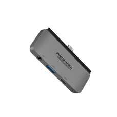 Концентратор USB Type-C Promate PadHub-Pro 4 in 1 Grey