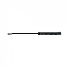 Концентратор USB-C Verbatim USB-C/2хUSB3.0/HDMI/RJ45 (49141), Silver/Black