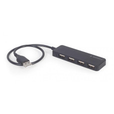 Концентратор USB Cablexpert 4хUSB2.0, пластик, Black (UHB-U2P4-06)