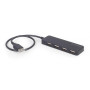 Концентратор USB Cablexpert 4хUSB2.0, пластик, Black (UHB-U2P4-06)