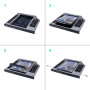 Адаптер Grand-X для подключения HDD 2.5" в отсек привода ноутбука SATA3 Slim 9.5мм (HDC-26)