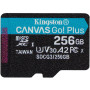 Картка пам'ятi KINGSTON microSDXC 256Gb Canvas Go+ U3 V30 (R170/W90)+ad